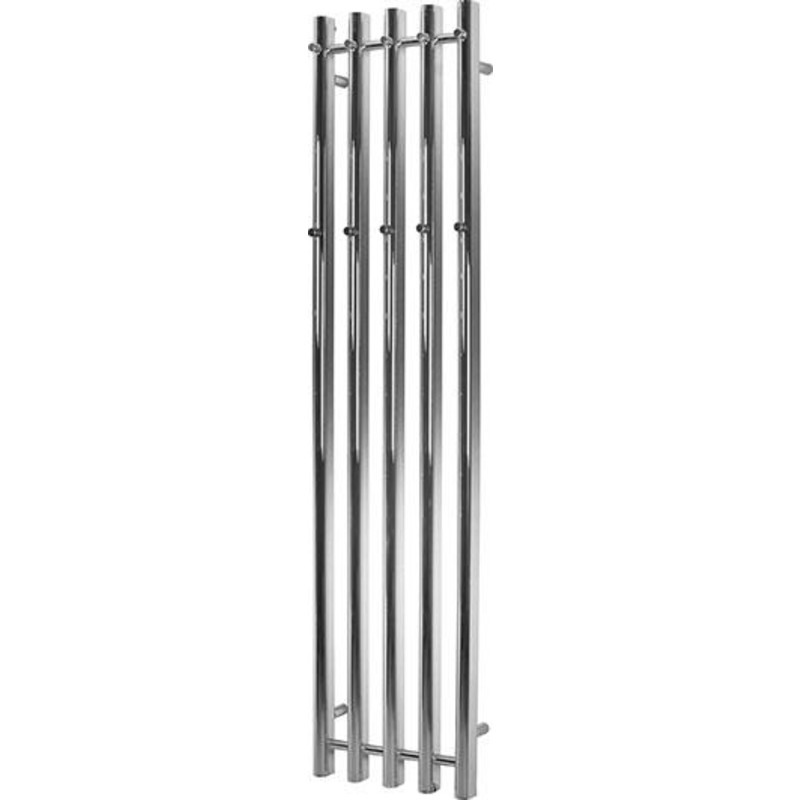 Kriss Vega håndklædevarmer 1420 x 332 mm. Med 5 ovale rør & 10 påsvejsede kroge.Krom