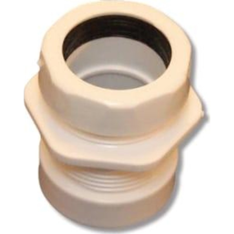 Purus övergångsnippel, Ø32 mm x 1 1/4", plast, vit