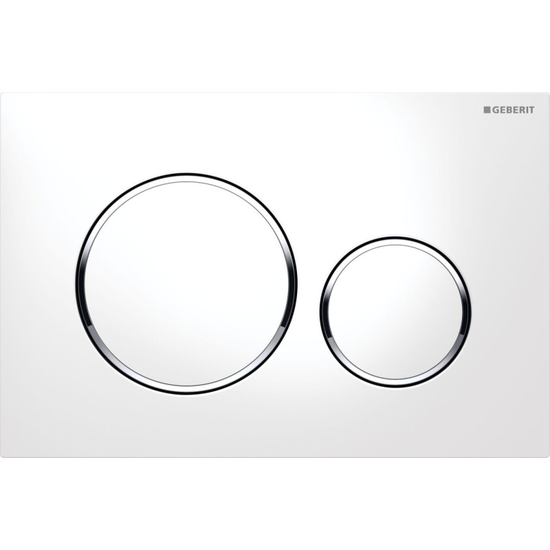 Geberit Sigma 20 Round betjeningsplade, hvid/krom