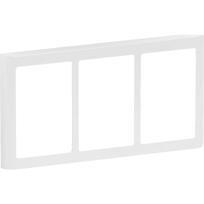 LK FUGA - Soft 63 vandret tripel design ramme, 3x1 modul, hvid
