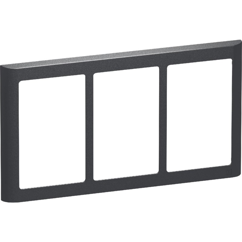 LK FUGA - Soft 63 vandret tripel design ramme, 3x1 modul, koksgr