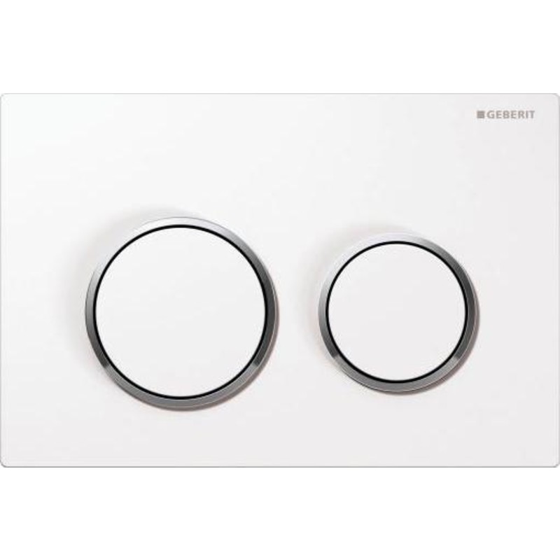 Geberit Omega 20 Round betjeningsplade, hvid/krom