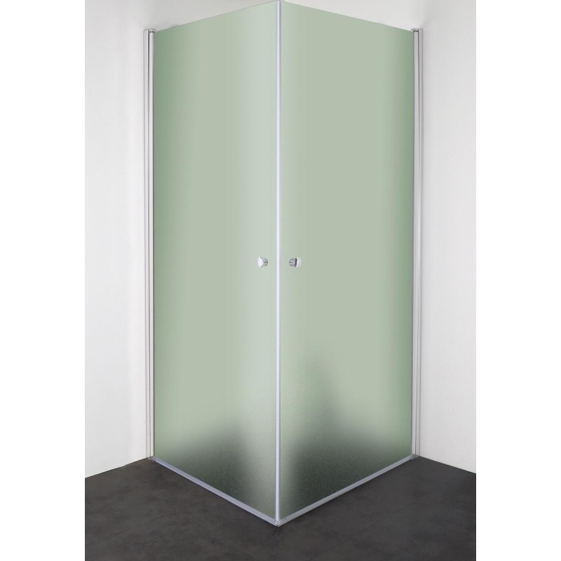 Cassøe Slim brusehjørne, 88,5x88,5 cm, frostet glas, aluminium profil