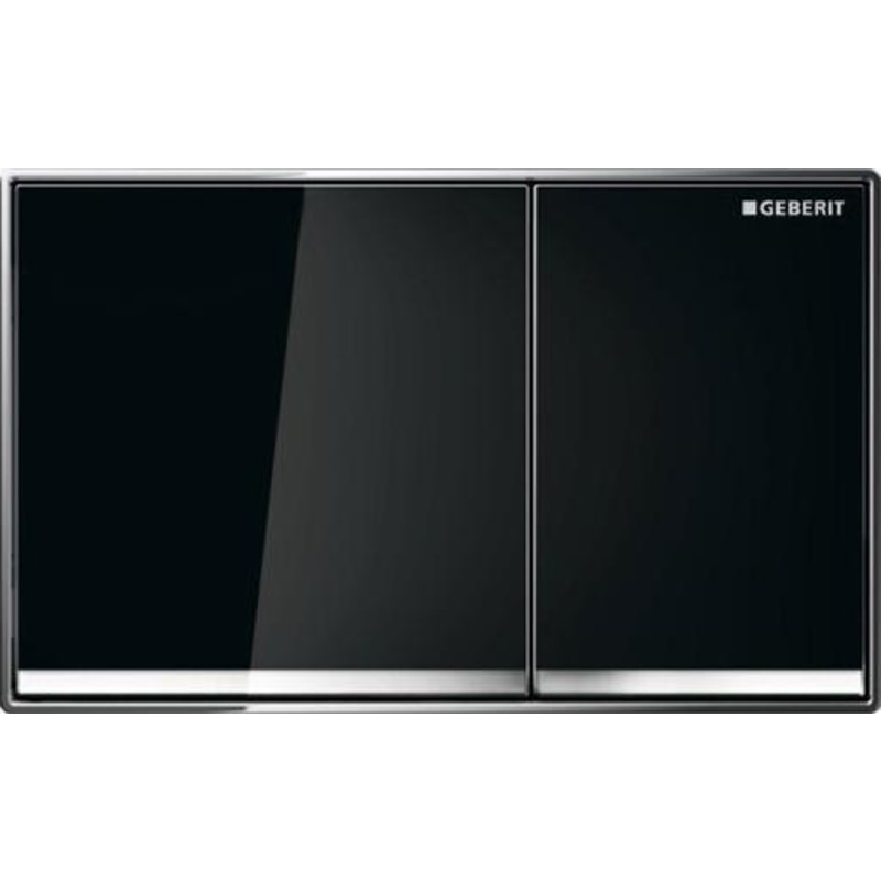 Geberit Omega 60 Square betjeningsplade, sort glas