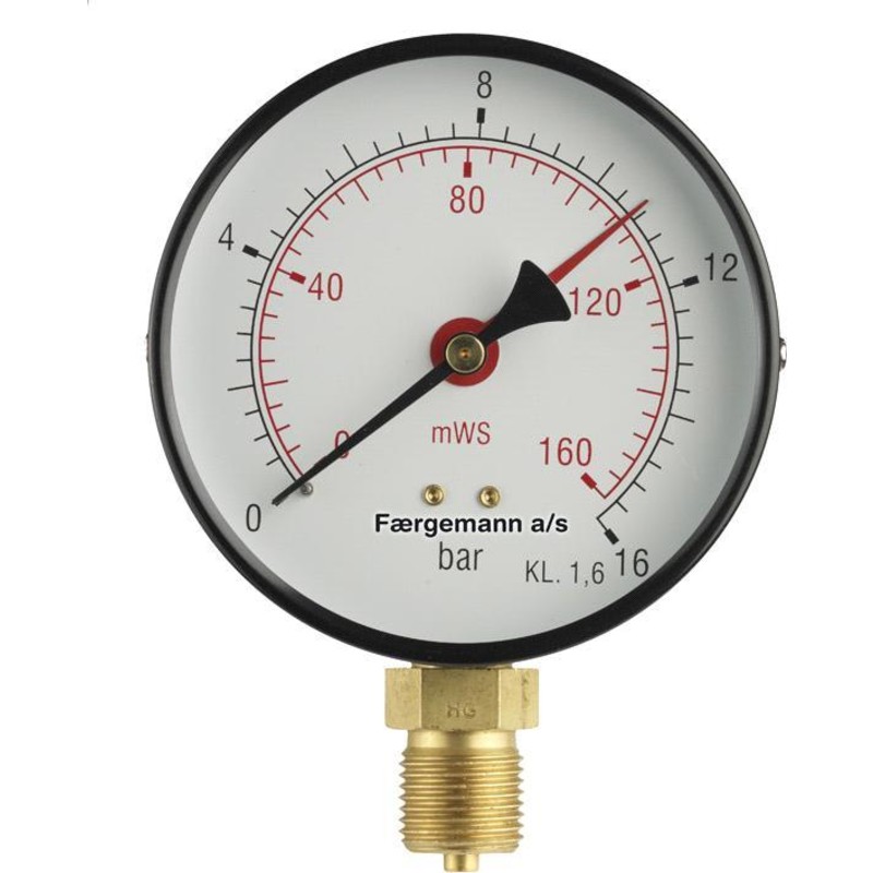 Manometer 1/4", Ø63 mm, 4 bar, 0-160°
