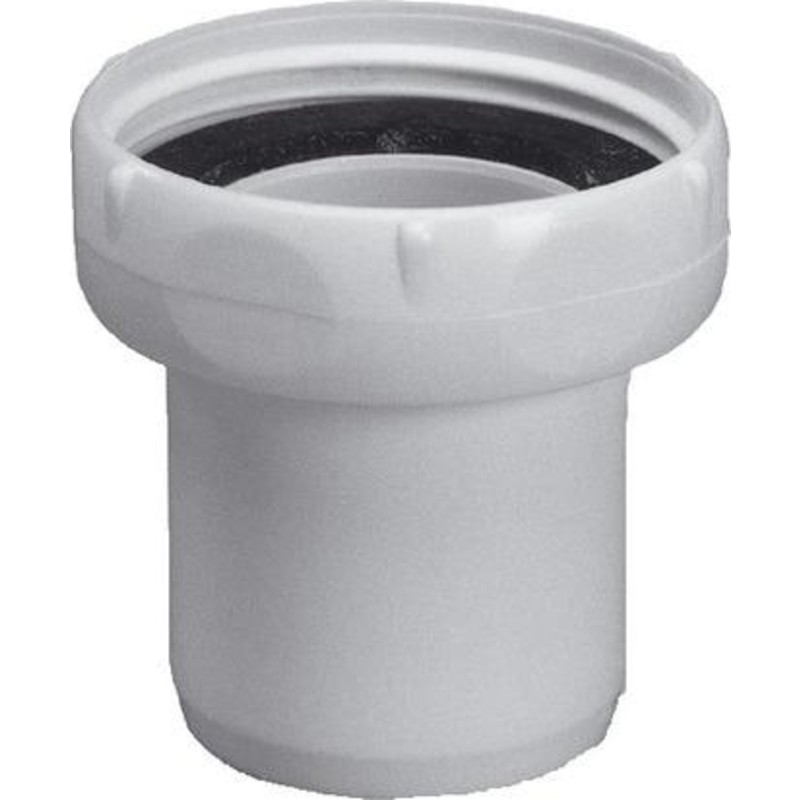 Overgangsmuffe, Ø40 mm x 1 1/2" mm, plast, hvid