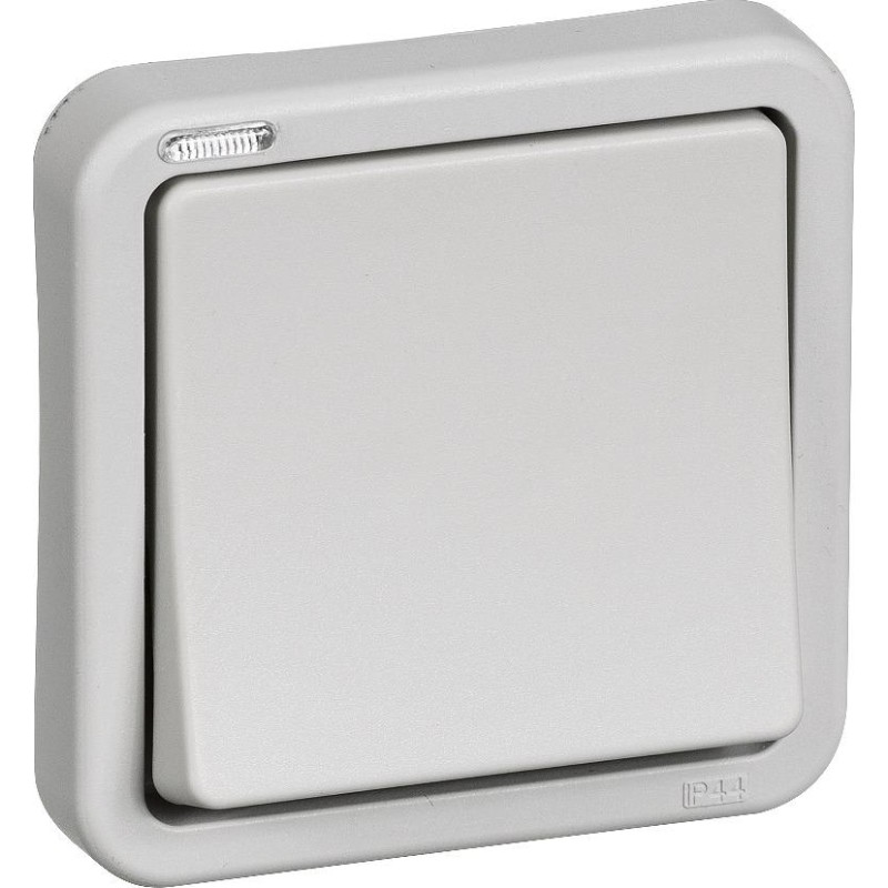 LK OPUS 74, Korrespondance afbryder med 2 sljfeklemmer og lille LED lampe, 1 modul, lysegr - Lauritz Knudsen