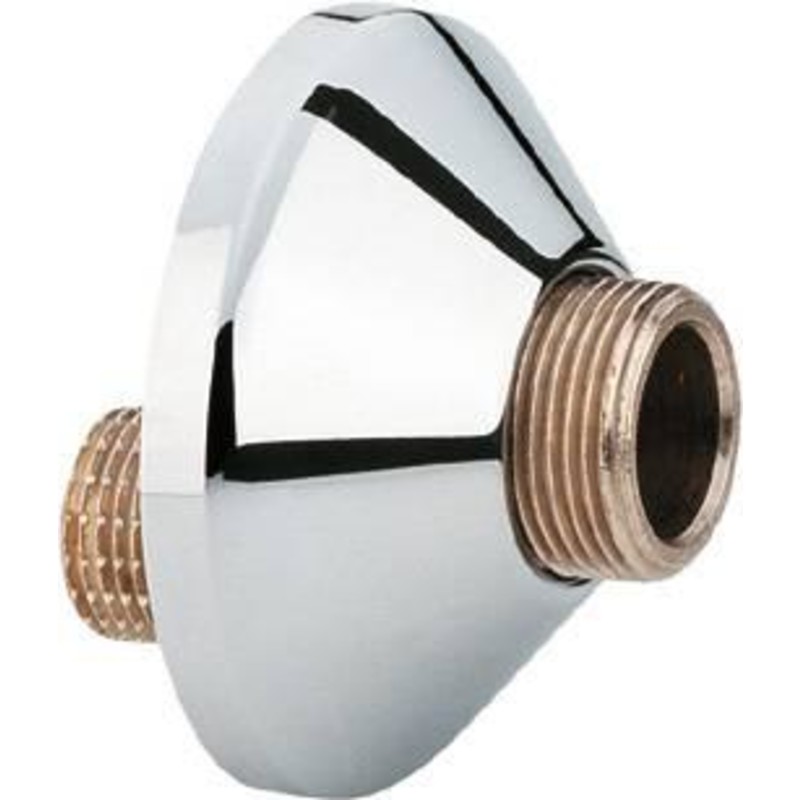 Tilgangsstykke med roset, excentrisk, 1/2″ x 3/4″, krom