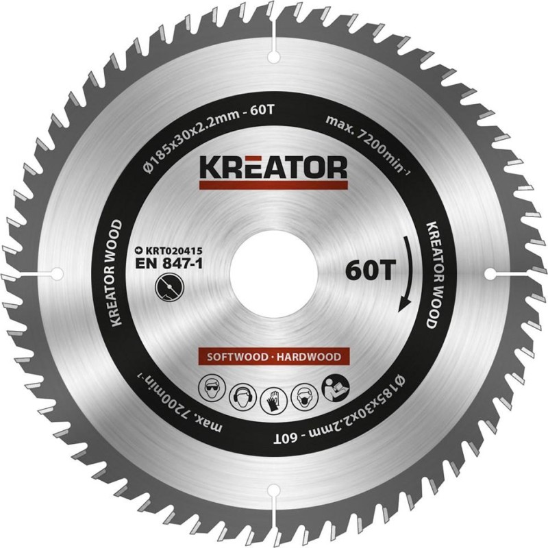 Kreator rundsavsklinge - Ø185/30mm - 60tands