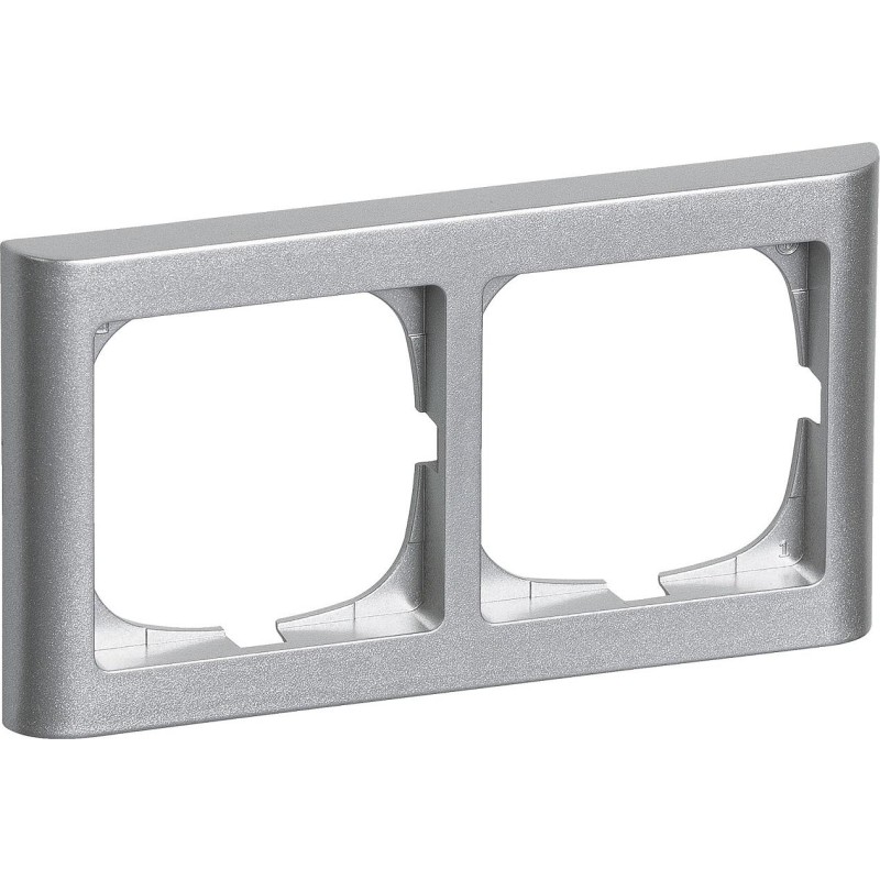 LK FUGA - Softline 63 vandret ramme, 2 modul, stlmetallic