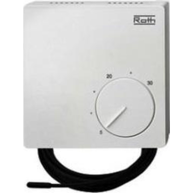 Roth Touchline BL ledningsført rumtermostat, gulvføler, hvid