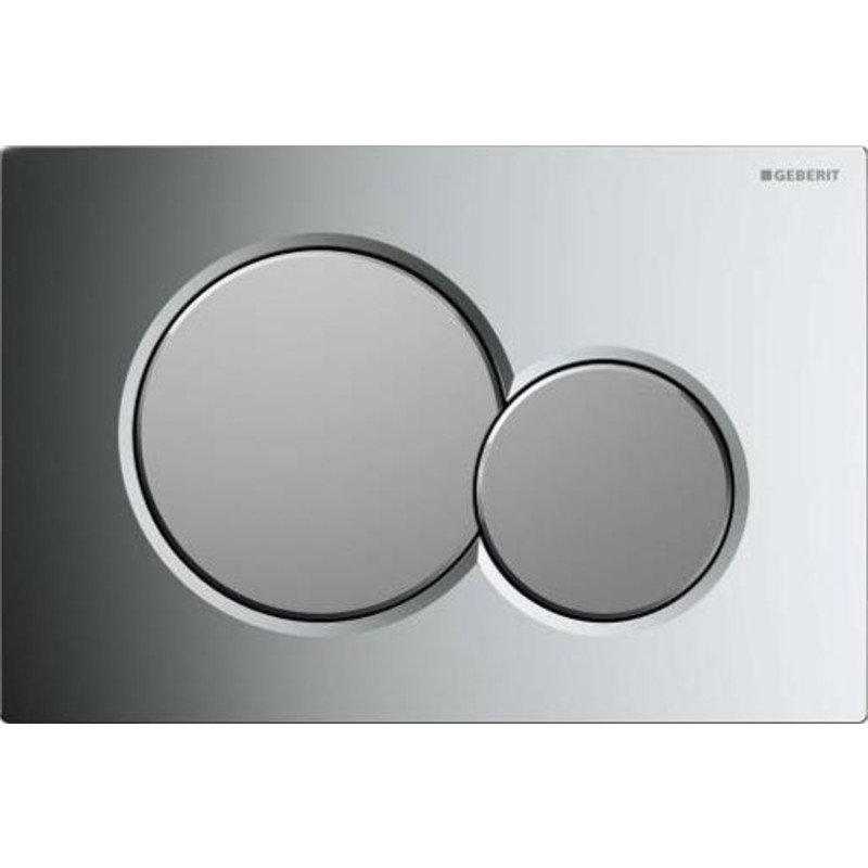 Geberit Sigma 01 Round spolplatta, krom/matt krom