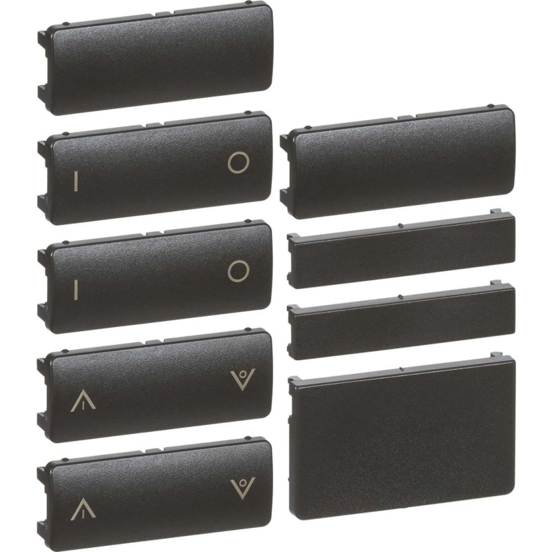 LK FUGA, Tangenter og afdkninger til IHC Wireless 6-slutte batteritryk, 1 modul, koksgr - Lauritz Knudsen