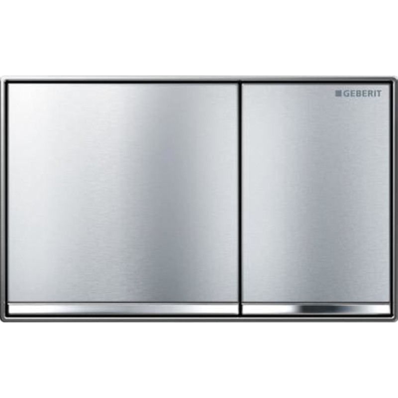 Geberit Omega 60 Square betjeningsplade, børstet krom/krom