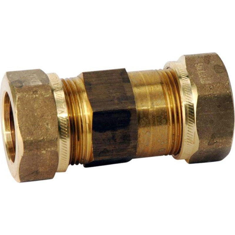 Vatette Rak koppling, gul 28mm med 1 stopp