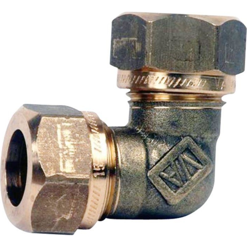 Vatette Vinkelkoppling, gul 15x12mm