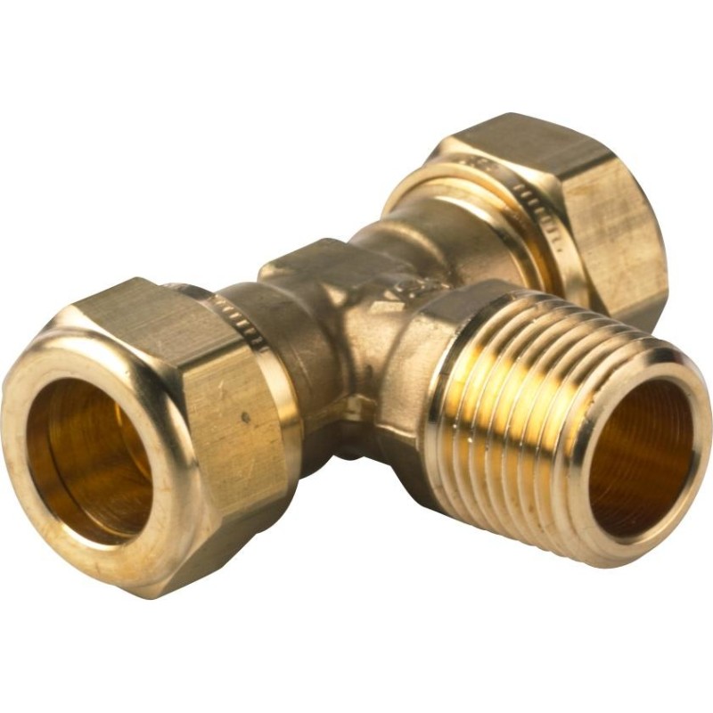 VSH super D1421 T- koppling, 15 mm x R15 x 15 mm, mässing
