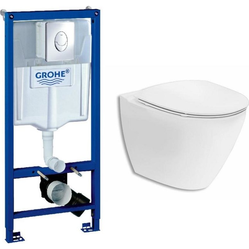 If&ouml; Spira Art v&auml;ggh&auml;ngt toalettpaket, vit/krom