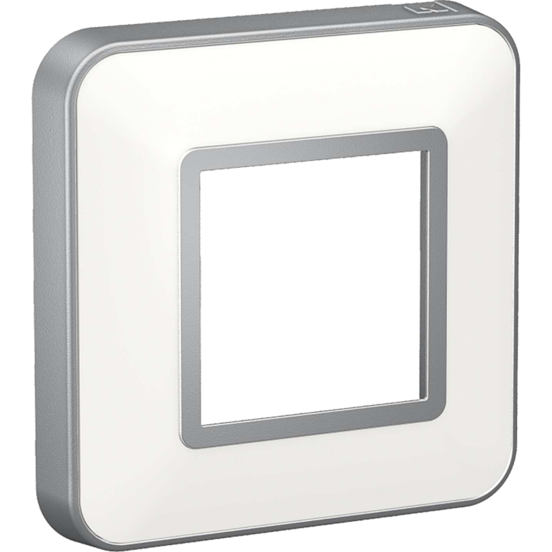 Fuga Strong ramme til vandalsikring 1 modul, stålmetallic/hvid
