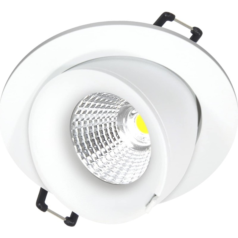 Nordtronic Velia Large Tilt LED indbygningsspot 230V 10,9W 3000K, IP44, kipvinkel 45, hvid, rund