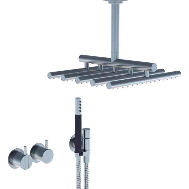 Vola 2471-051A duschset, borstat krom