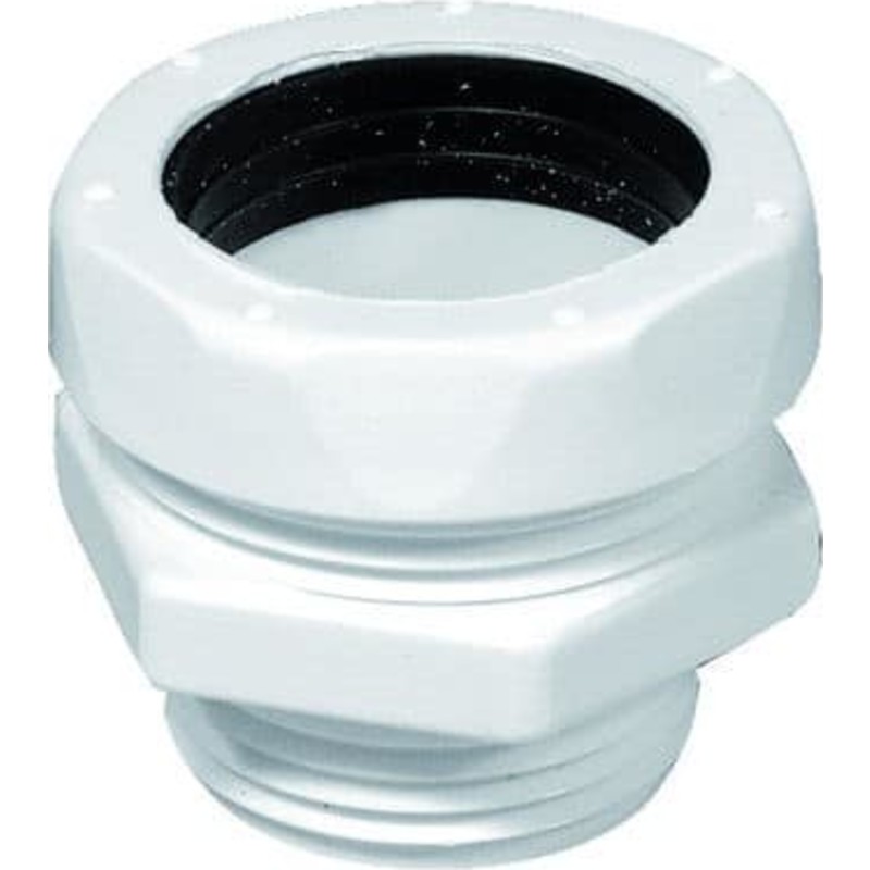 Overgang, Ø32 mm x 1", plast, hvid