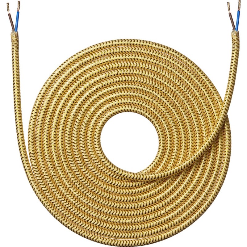 Nielsen Light stofledning, 2x0,75 mmÂ², 4 meter, shiny guld