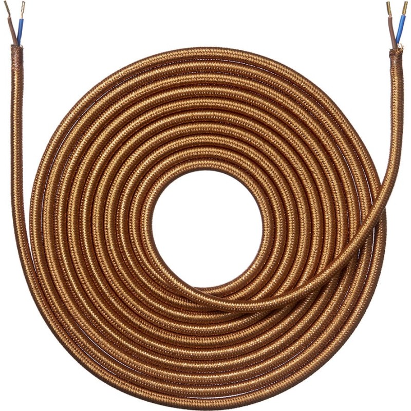 Nielsen Light stofledning, 2x0,75 mmÂ², 4 meter, shiny kobber