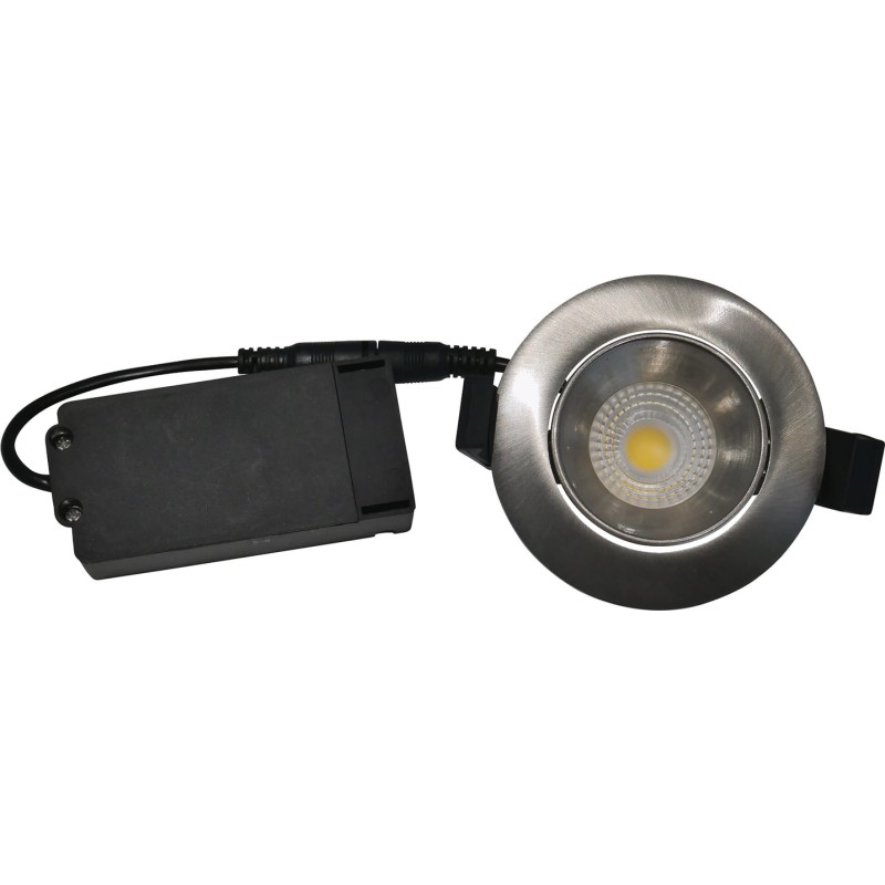Nordtronic Velia Low Profile indbygningsspot, 230V, 5W, 2700K, CRI>95 rund, brstet alu