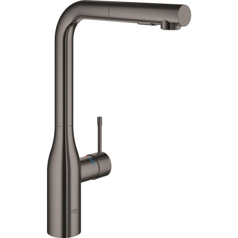 Grohe Essence køkkenarmatur L-tud med udtrækstud - Poleret Hard Graphite
