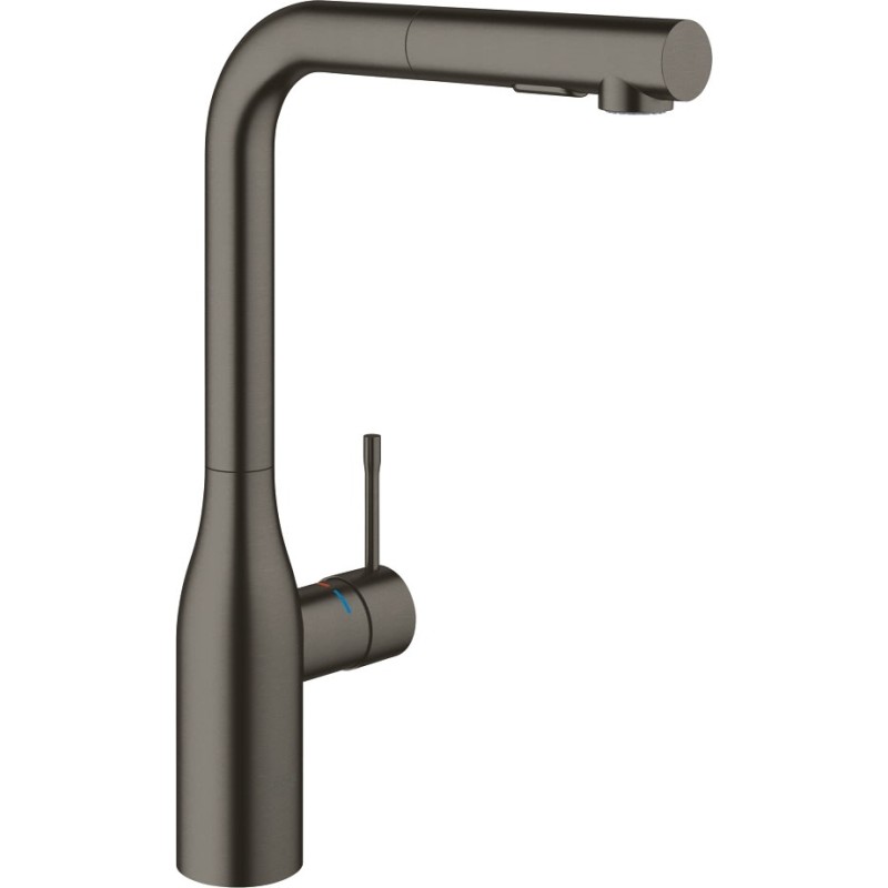 Grohe Essence k&ouml;ksblandare, utdragbar pip, borstad svart krom