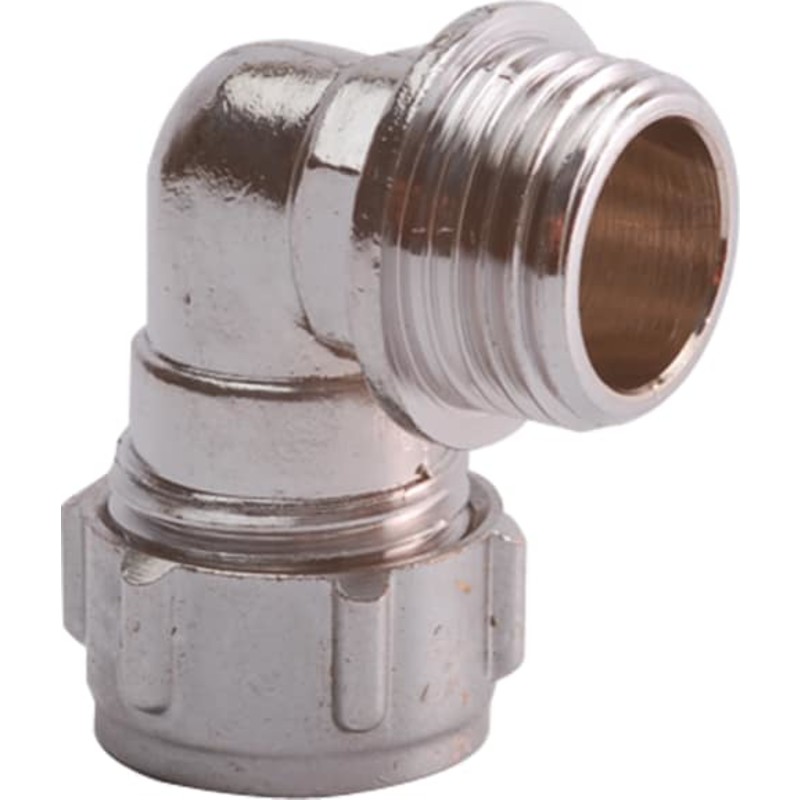 Conex vinkel, 15 mm x 1/2", med krom nippel, godkendt til PEX og kobber