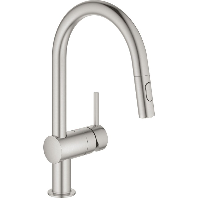 Grohe Minta etgr køk brus dual - etgrkøkkenbatteri, C-tud, ethulsmontage, supersteel 32321DC2