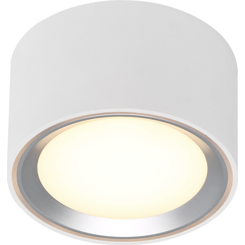 Fallon Påbygningsspot White/Brushed Steel - Nordlux - Stue - Metal - Rund