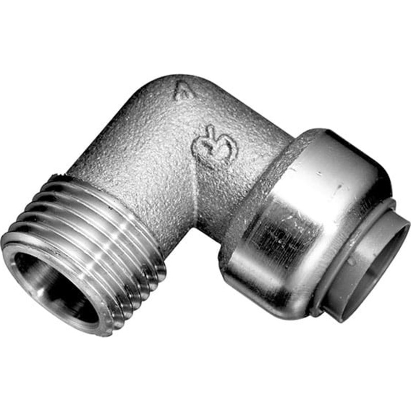 Roth rostfritt insticksvinkel med nippel 15 mm x 1/2"