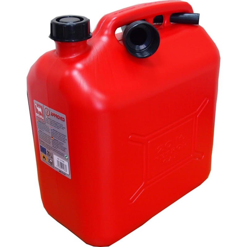 Benzindunk i plast, rød, 20Liter