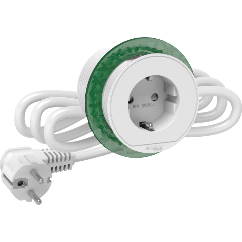 Schneider Electric Unica+ bordstikkontakt, enkel, hvid
