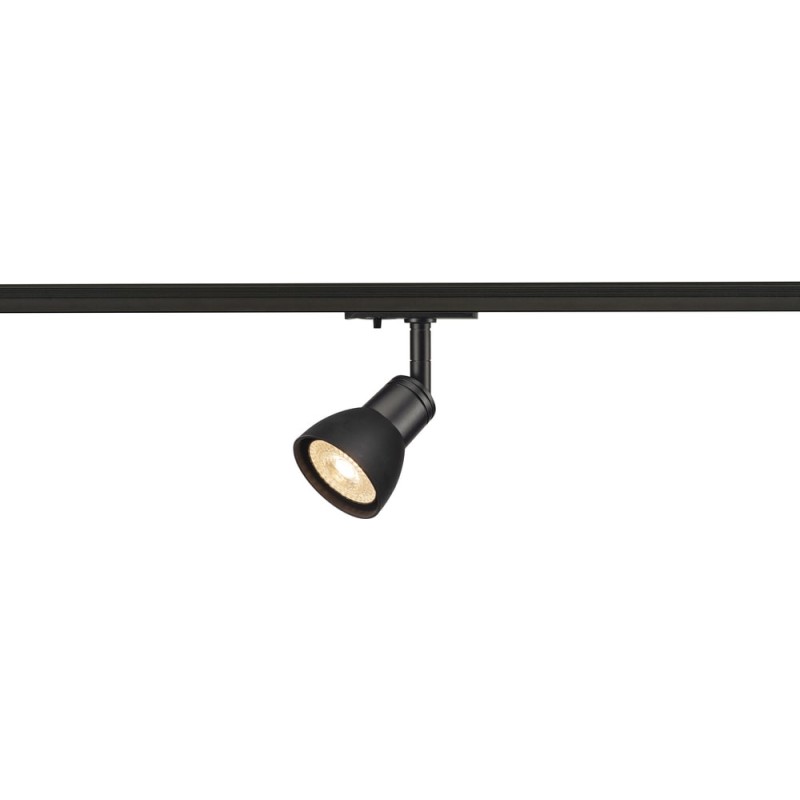 SLV Puri Track spotlights för 1F strömskenor, GU10, svart med mattsvart glas