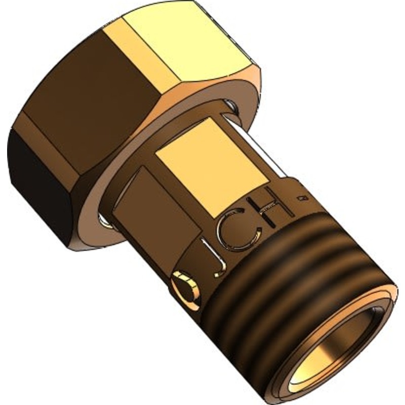 JCH 1" x 3/4" x 50 mm. Type 2086 rødgods målerforskruning