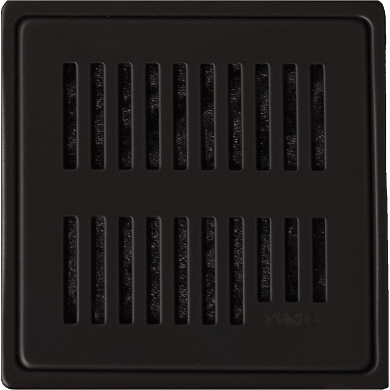 Purus Square Rib afløbsrist, rist og ramme, 161x161 mm, mat sort