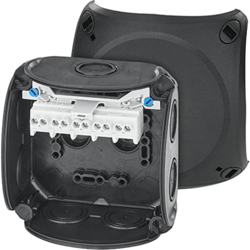 Forgreningsdse DK0404B, 1,5-4 mm, 104 x 104 x 70 mm, sort - Hensel
