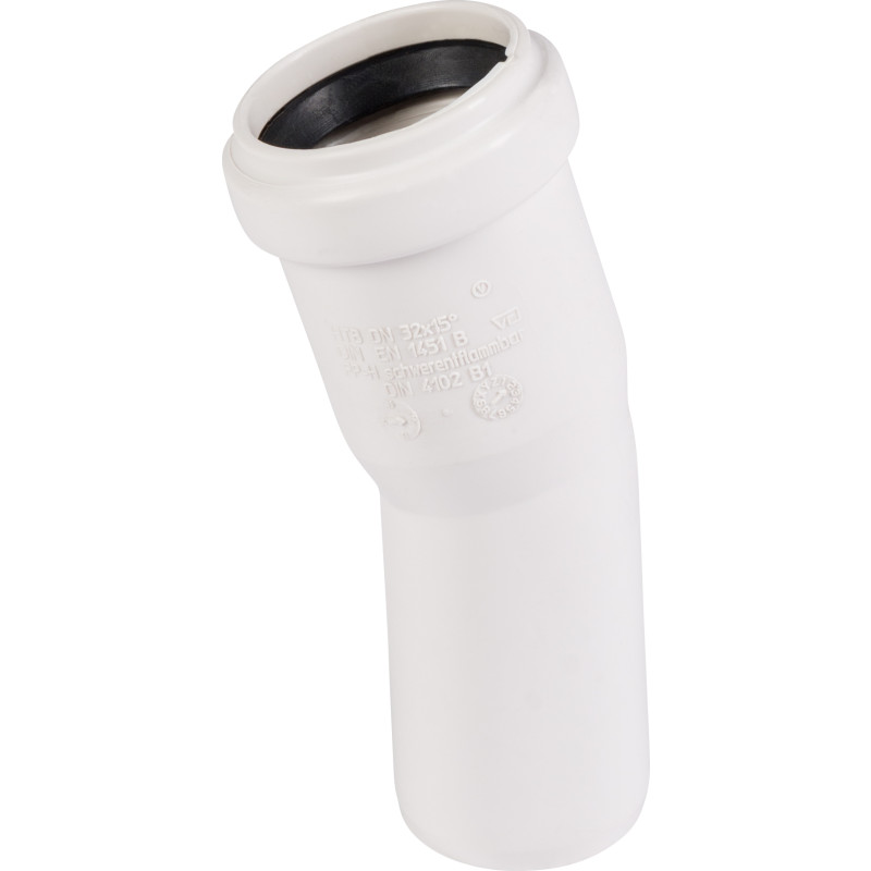 ALIAXIS Ht-pp (amax pro) ø32 mm x 15° hvid bøjning
