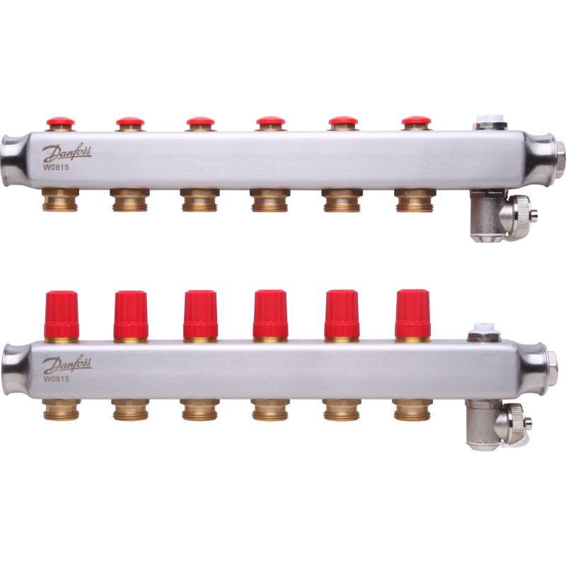 Danfoss SSM 1" gulvvarme fordelerrør, 6 kredse