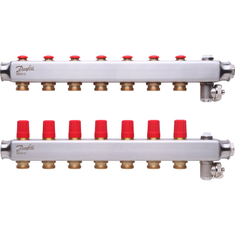 Danfoss SSM 1" gulvvarme fordelerrør, 7 kredse