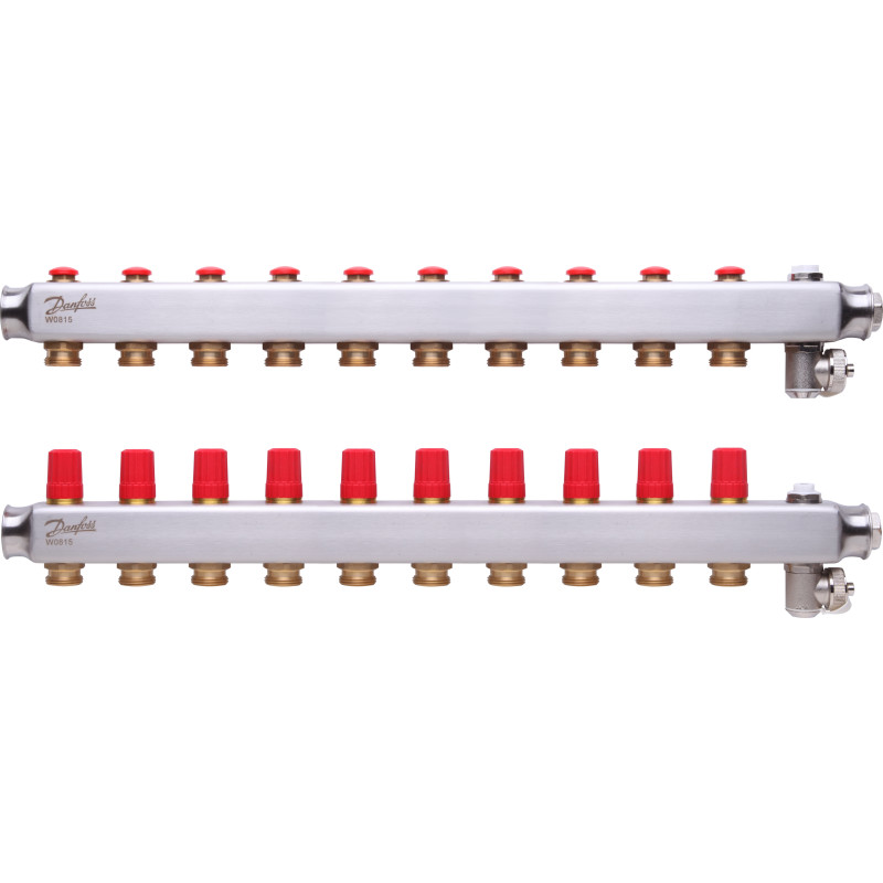 Danfoss SSM 1" gulvvarme fordelerrør, 10 kredse