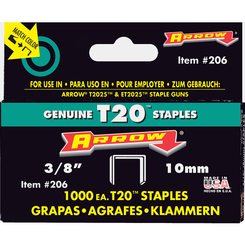 T2025 hæfteklammer flad 5000 stk, Ø8/10 mm