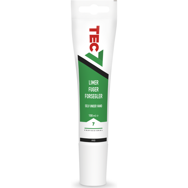 Tec7 - limer fuger forsegler 100ml tube hvid - 1600844