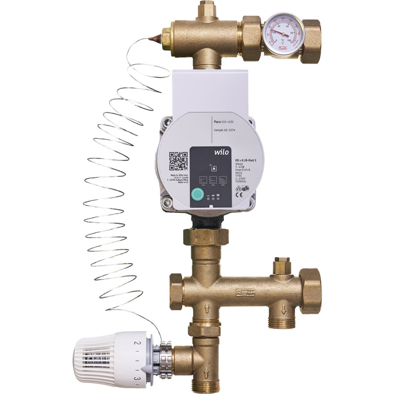 Roth Universalshunt - Med Grundfos ALPHA2 L 15-60 pumpe uden fordelerrr, 2-12 kredse til 240 m