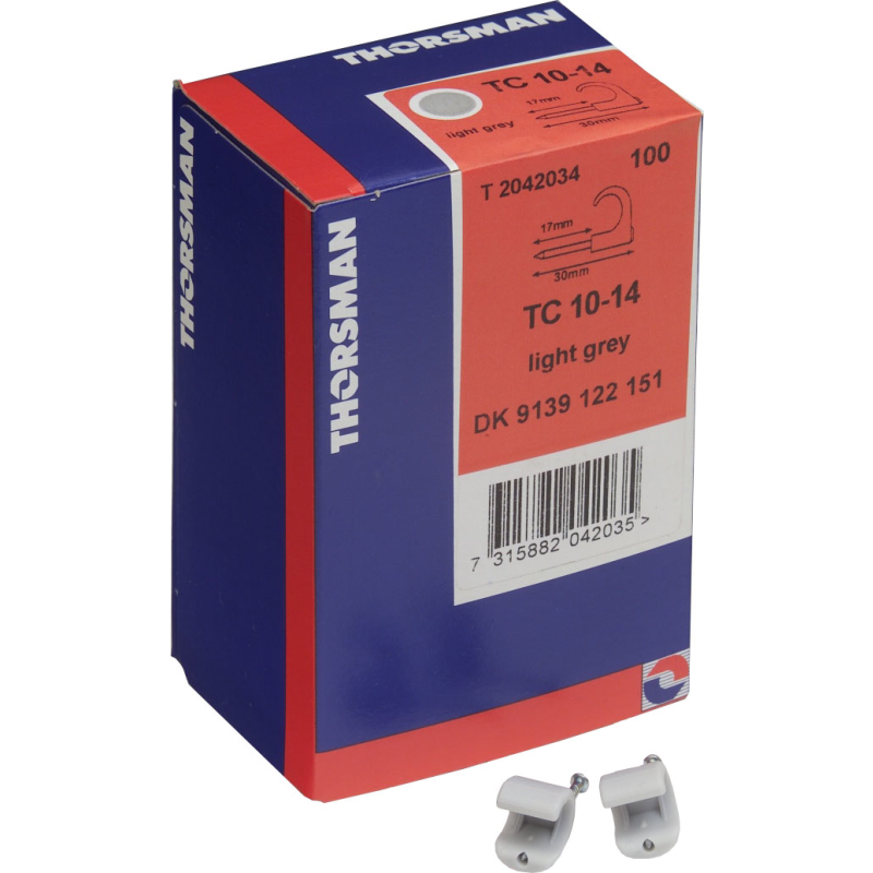 100 stk Schneider Electric TC kabelclips, grå på 7-10 mm
