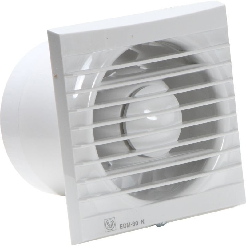 S&P EDM 80 Hvid, Ventilator standard, 121,5x121,5mm ø94mm